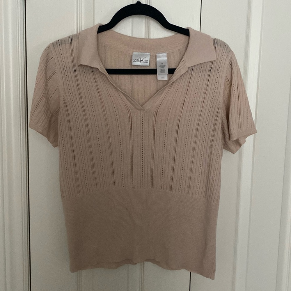 Pale pink polo sweater